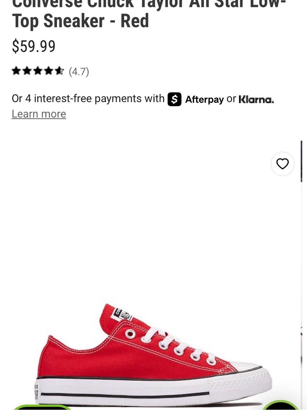 Converse Red Low-Top Canvas Sneakers